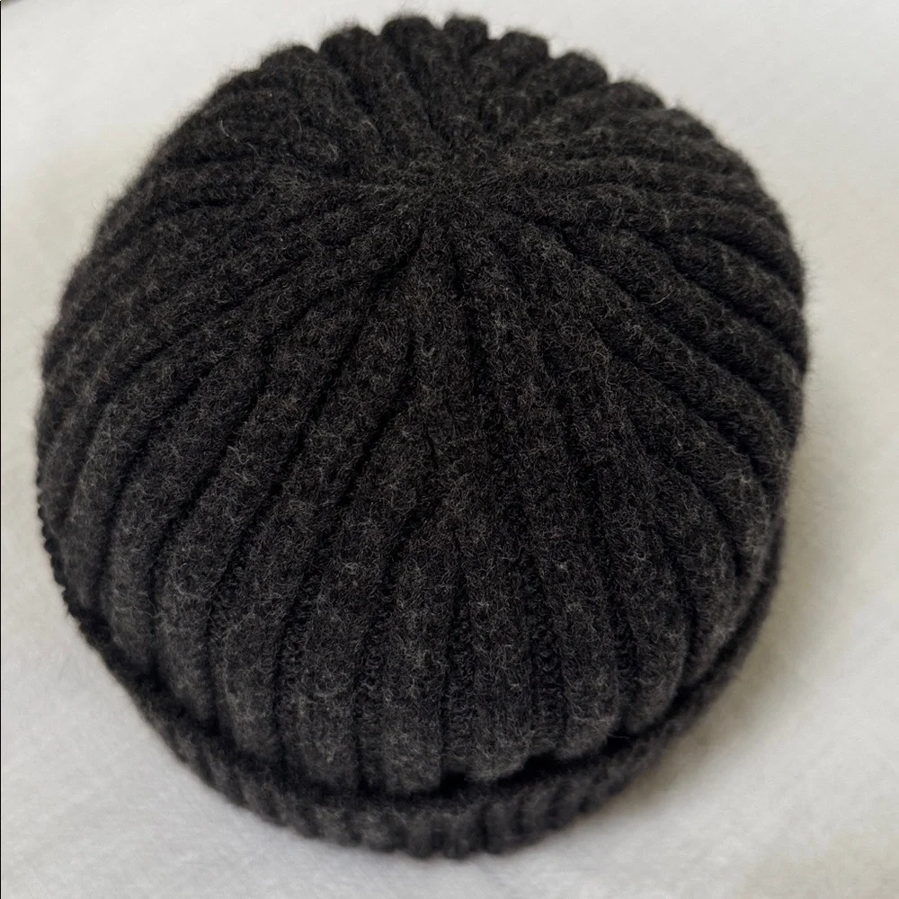UNIQLO HEATTECH RIBBED BEANIE Wool Blend DARK GRAY 478303 +BONUS HAT NAVY UNISEX